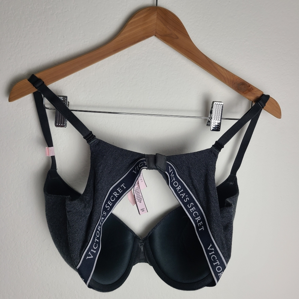 Women's Charcoal Bra Victoria Secret Size 36DD Lined - Picture 2 of 4